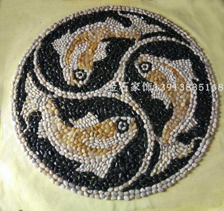 鹅卵石拼花雨花石马赛克花园石子路按摩公园路园林鹅卵石铺路