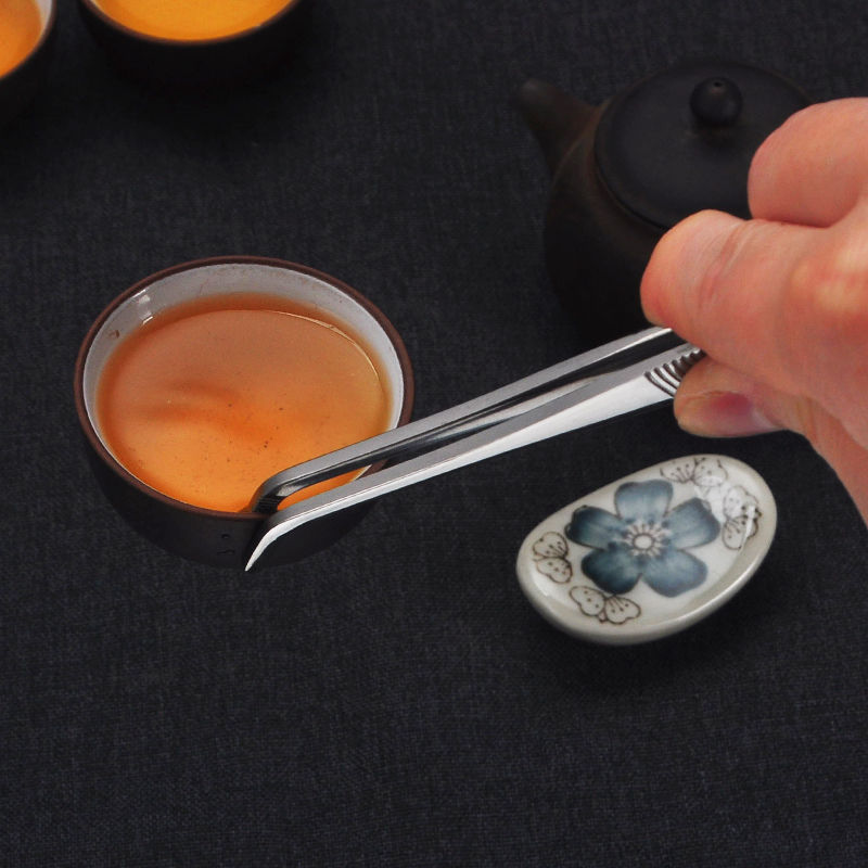 家用茶夹子茶镊子不锈钢防滑茶夹茶杯夹茶具铜茶夹子配件夹茶杯的