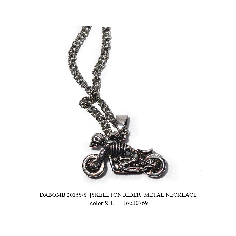 DABOMB[SKELETON RIDER] METAL NECKLACE - 骷髅机车钛钢项链