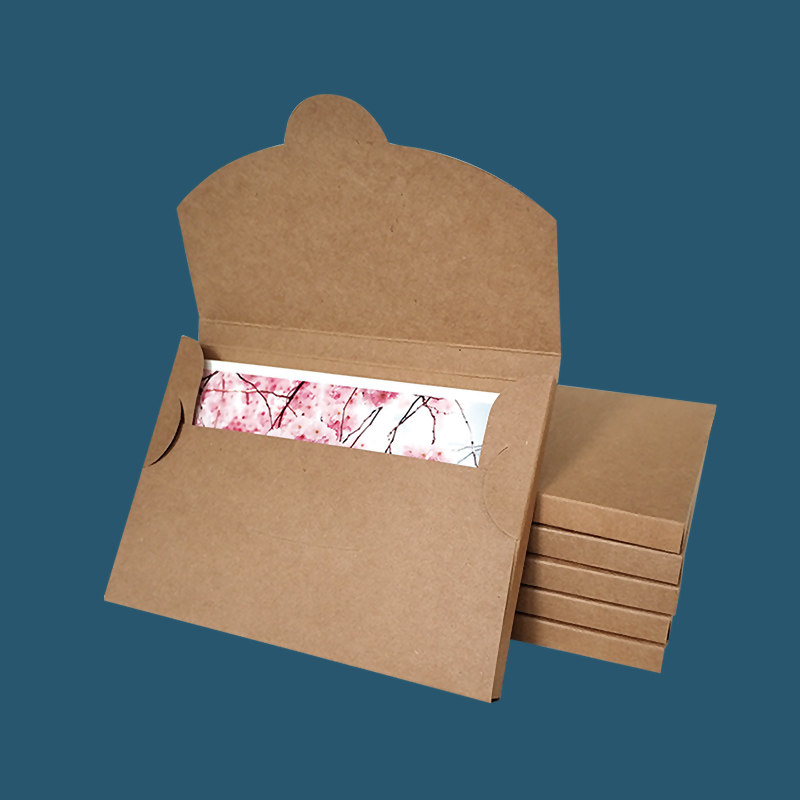 空白明信片封套企业白卡纸折叠多尺寸可定制珠光牛皮纸开窗简包装