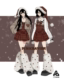 现货！pinksavior【微醺甜白】冬季红色收腰格纹裙圣诞氛围感套装