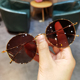 简丹剋萝心钛架超轻太阳眼镜防紫外线男女潮个性时尚圆框街拍墨镜