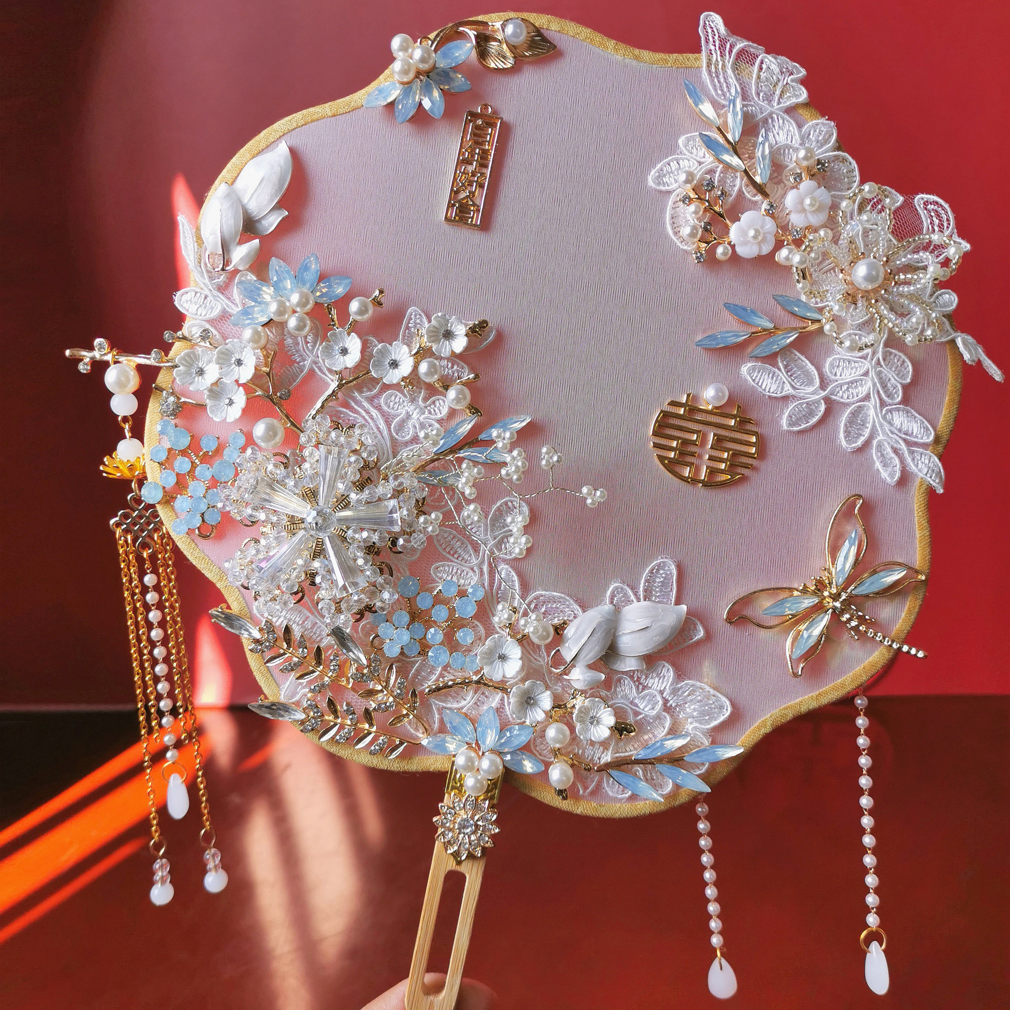 手工团扇中式婚礼diy