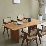 Medieval wabi-sabi wind solid wood teak long dining table Nordic home rectangular table study desk desk tea table