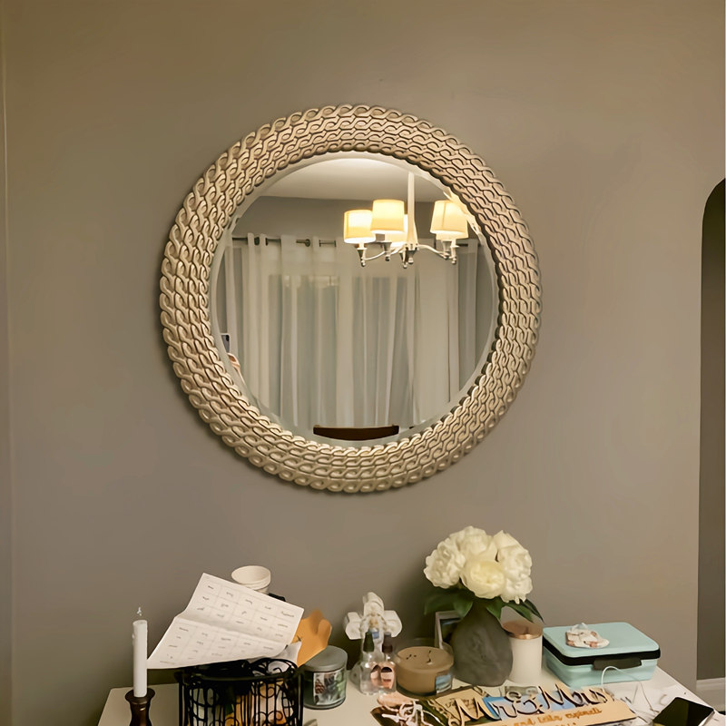 法式装饰镜玄关镜子餐厅壁挂轻奢浴室镜挂墙欧式卫生间梳妆化妆镜