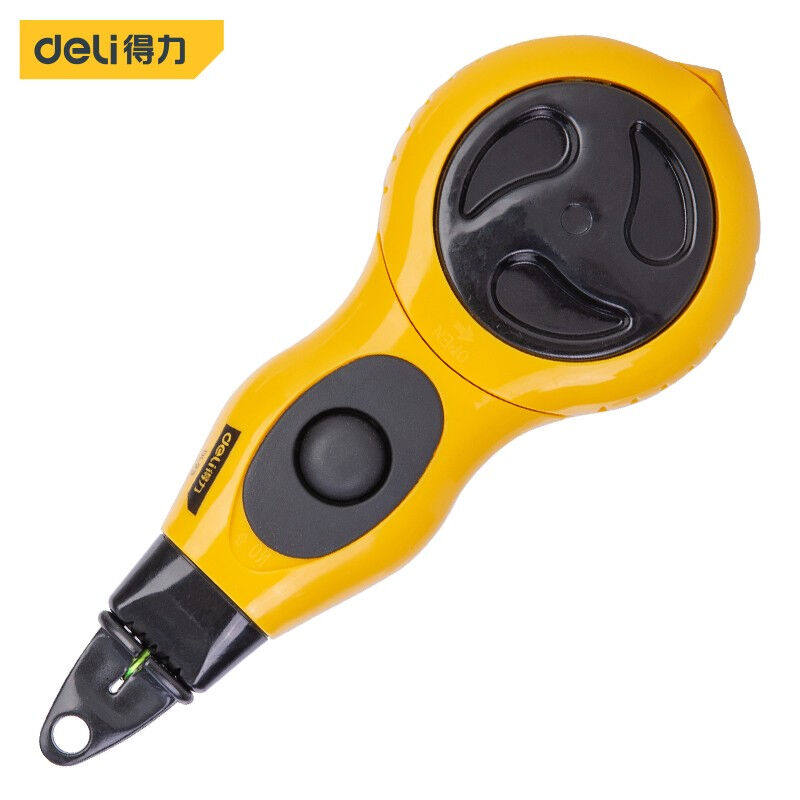 得力(deli)墨斗弹线器木工用品全自动线卷线木工工具手摇粉斗弹