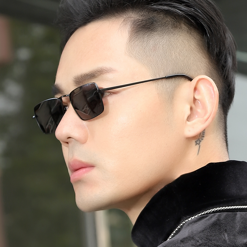 2021新款偏光太阳镜男士墨镜小方框眼睛潮流开车专用驾驶遮阳眼镜
