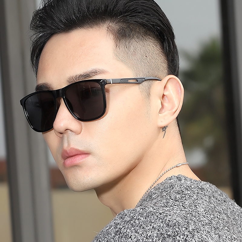 2021新款墨镜男士方框gm太阳镜开车专用铝镁弹簧时尚潮流偏光眼镜