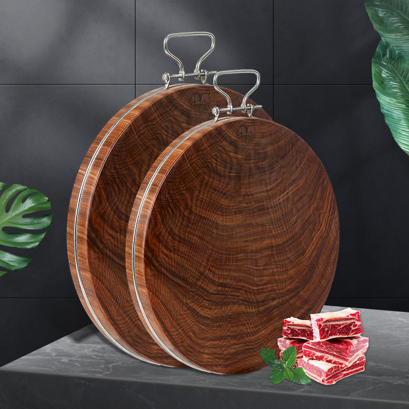 铁木砧板实木家用菜板老蚬木占板切菜板厨房圆形整木案板加厚菜墩