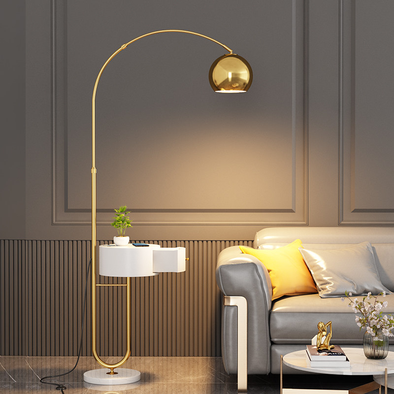 钓鱼落地灯北欧客厅卧室沙发床头简约创意轻奢大理石茶几落地台灯