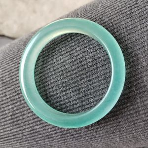 翡翠伴生水沫玉冰种石英岩玉手镯蓝水手镯高冰种蓝色手镯宽条珠宝