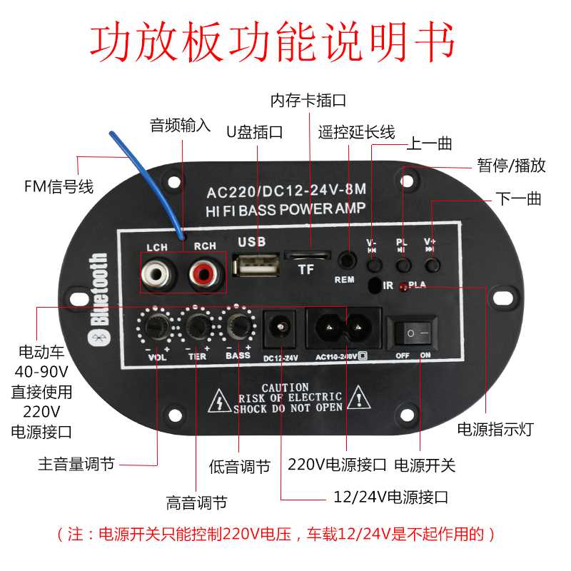 Bluetooth Power amplifier board high-power vehicle Subwoofer loudspeaker box Power amplifier Bass radio 220V12V24V currencyin the Audio appliances , Hifi Speaker/Amplifier/Equipment , Amplifier category - from Buy2taobao.com to provide professional Taobao agent buy service
