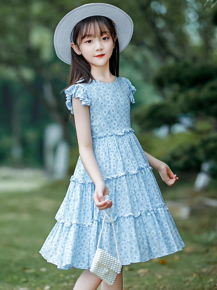 巴拉巴拉官网正品女童连衣裙夏装2021新款女孩大童公主裙纯棉薄款