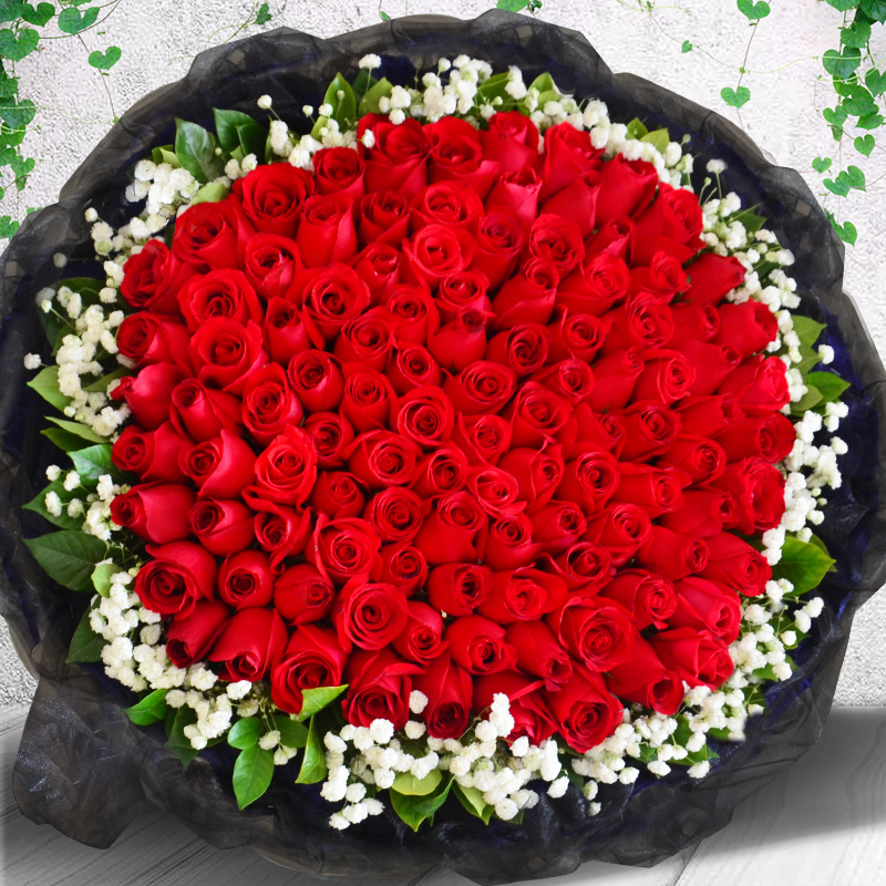 99朵红玫瑰花束鲜花速递同城兰州西宁重庆武汉长沙南昌石家庄郑州