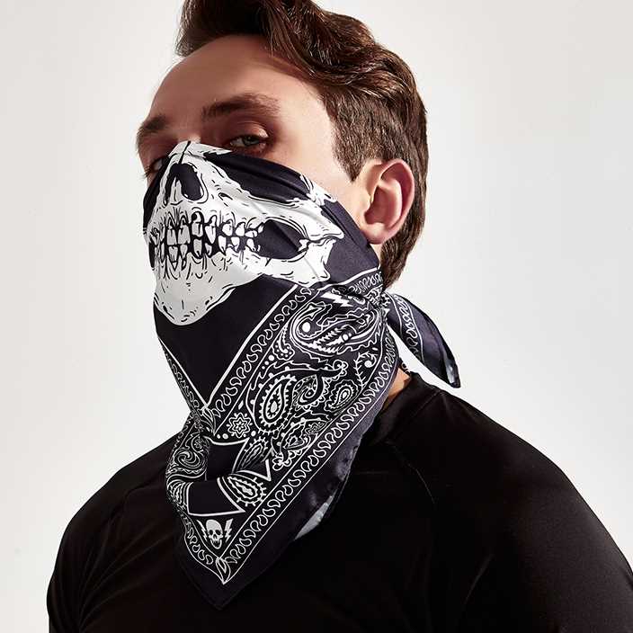 腰果花方巾嘻哈头巾男hiphop潮街舞头带丝巾女防晒摩托车骑行面巾