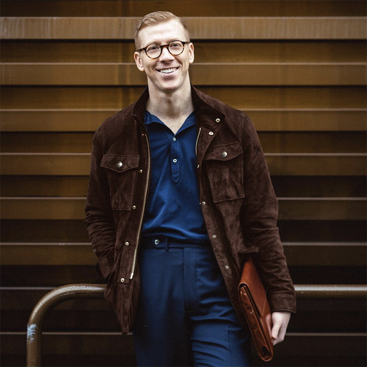 美式复古猎装夹克 多口袋仿麂皮绒反鹿皮绒阿美咔叽工装外套男