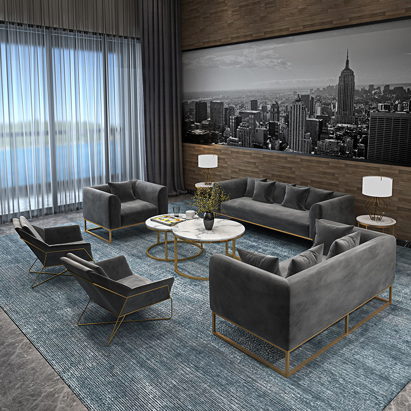 网红北欧loft工业风铁艺沙发简约现代ins工作室沙发椅服装店沙发