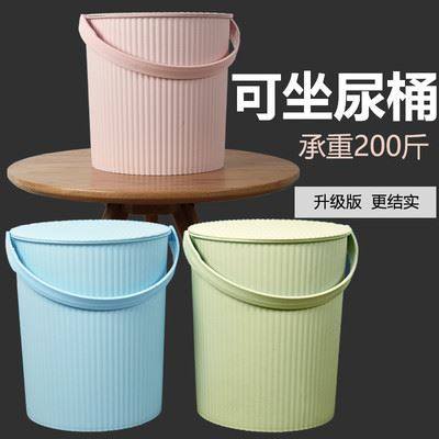 尿桶人家用防臭卧室女士儿童孕妇小便带盖加厚大号手提式可坐痰盂