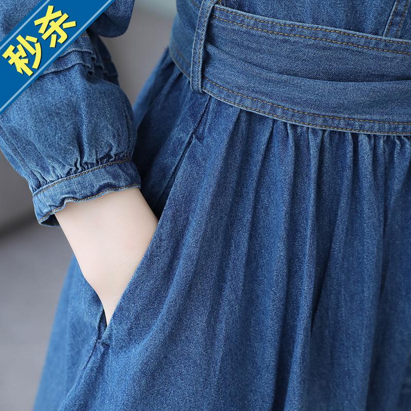 French romantic cowboy Dress Ultra-dress Ankle 20q19 Autumn new pattern Single breasted Pendulum shirtin the 3C Digital Accessories, Electronic components market , Electronic component , Other components category - from Buy2taobao.com to provide professional Taobao agent buy service