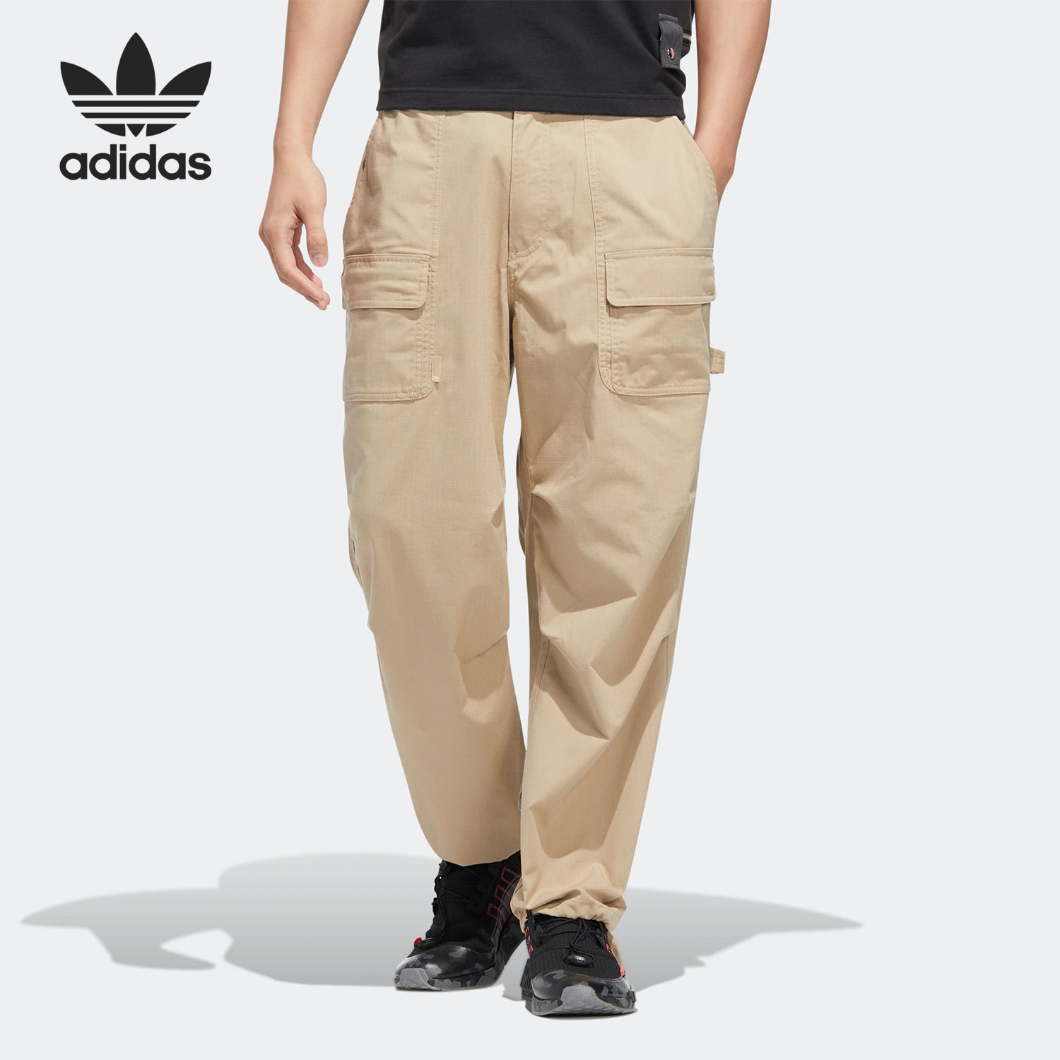 Adidas/阿迪达斯正品三叶草男子春季运动休闲梭织工装长裤HM8007