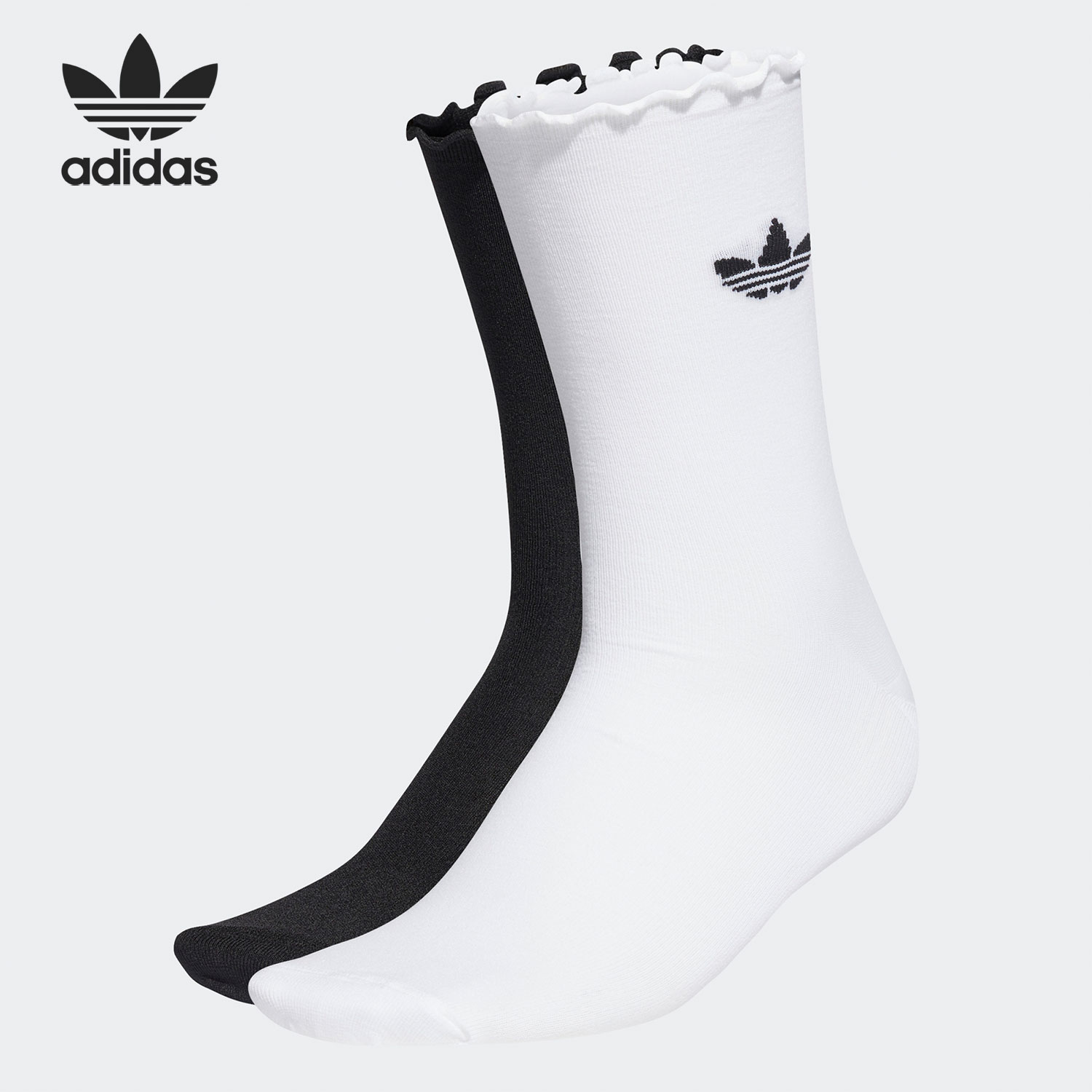 Adidas/阿迪达斯正品三叶草新款男女通用运动袜两双装 HC9532