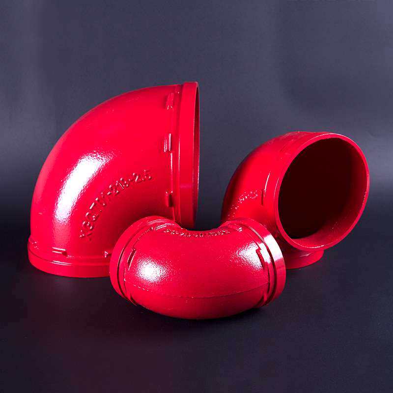 弯头沟槽消防管件卡箍90度角弯红色色卡弯头