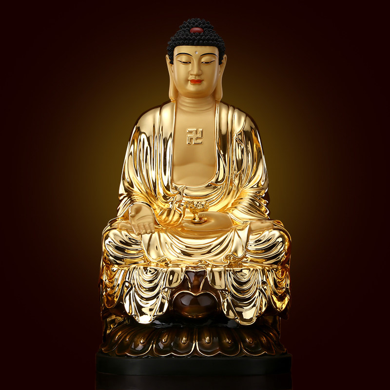 涛羽旗舰店的优惠券大全—涛羽 阿弥陀佛佛像 纯铜鎏金阿弥陀佛像坐像