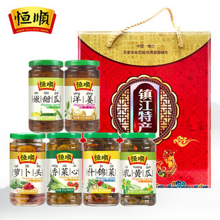 恒顺乳黄瓜萝卜头什锦菜香菜心嫩甜瓜洋姜6瓶酱菜咸菜镇江小菜