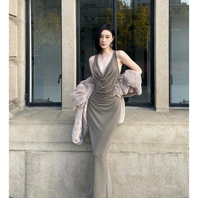 成人礼礼服裙高端轻奢小众法式气质名媛吊带连衣裙子女小众设计感