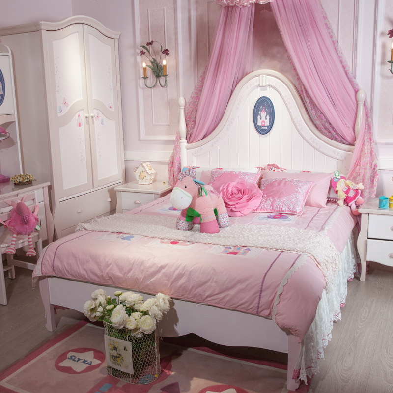 星星索儿童床女孩公主床实木单人床女童女儿卧室组合美墅专柜品牌