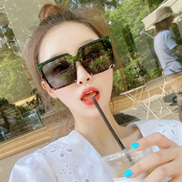 太阳镜女偏光防紫外线大脸显瘦方形连体大镜片网红ins韩版潮墨镜