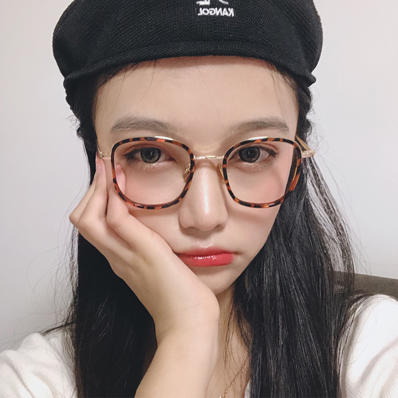 ins复古眼镜框女韩版潮网红可配近视防辐射素颜文艺玳瑁豹纹眼镜