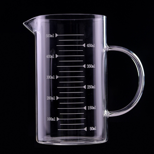 玻璃耐高温量杯带刻度 牛奶杯微波家用烘焙杯子 加厚厨房计量水杯