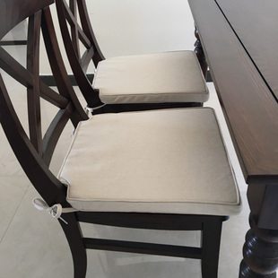 定制纯色棉麻实木椅子坐垫X背餐椅垫加厚海绵座垫圈椅长凳垫定做