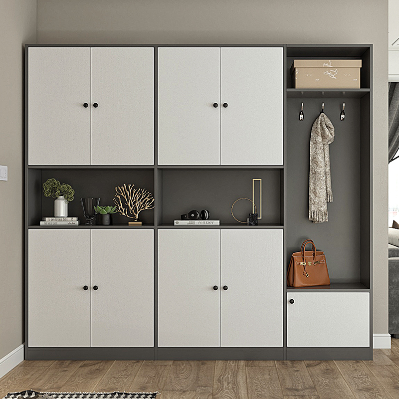 鞋柜和挂衣架一体入户门厅柜换鞋凳组合定制间厅储物柜玄关柜鞋柜