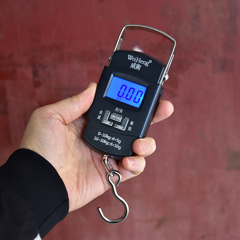 高精度精准威衡钓鱼买菜垂钓快递行李挂称50kg便携式手提电子秤