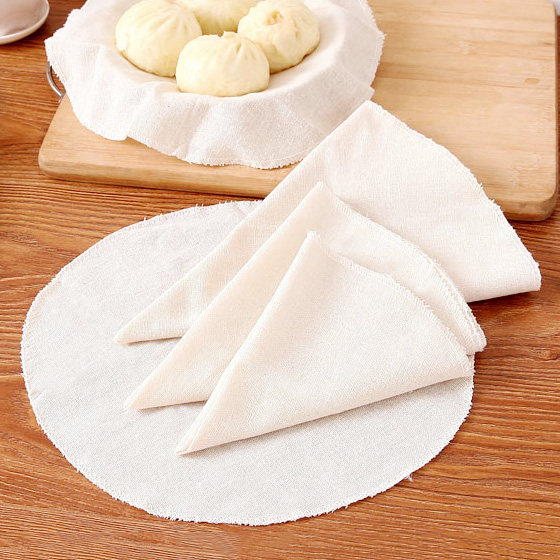 圆形棉麻蒸笼布 厨房用具蒸包子镘头花卷不粘笼屉布小笼纱布蒸布