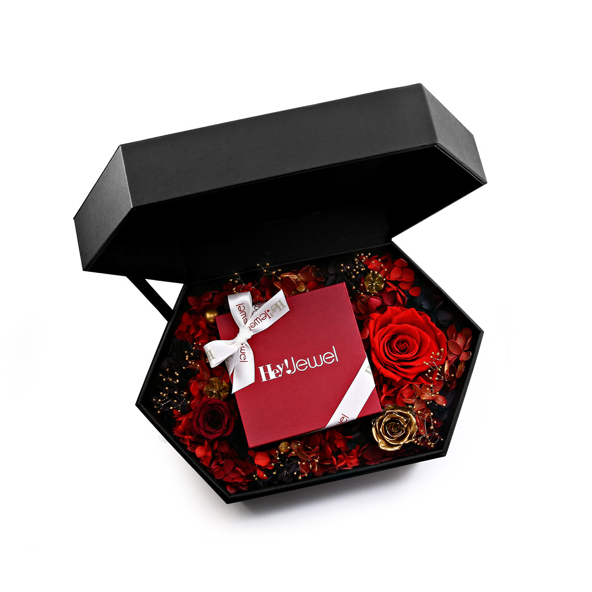 特价玫瑰花盒子_永生花玫瑰礼盒 节日礼物之神秘盒子 搭配首饰不单独