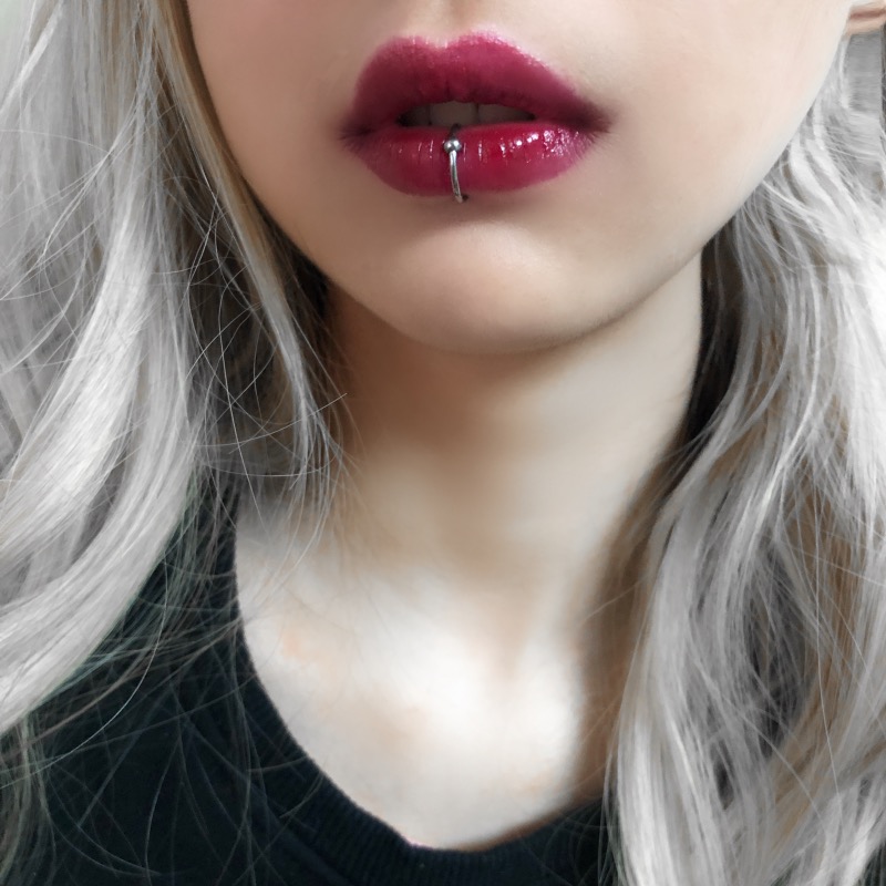 潮酷欧美冷淡风个性蹦迪钛钢无洞唇夹唇环假唇钉圆珠饰品男女情侣