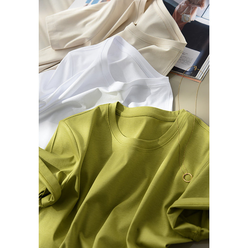 2022新款蚕丝棉 博主巨爱款 圆领短袖基础款t恤 万搭显瘦夏季小t