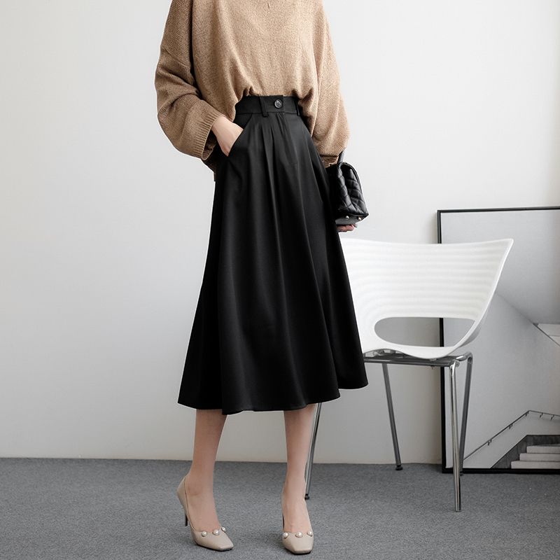 一折赫本a字裙半身裙中长款