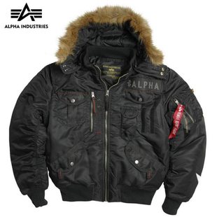 美国ALPHA阿尔法工业MA1欧洲版带帽男士加棉防雨军迷飞行员夹克