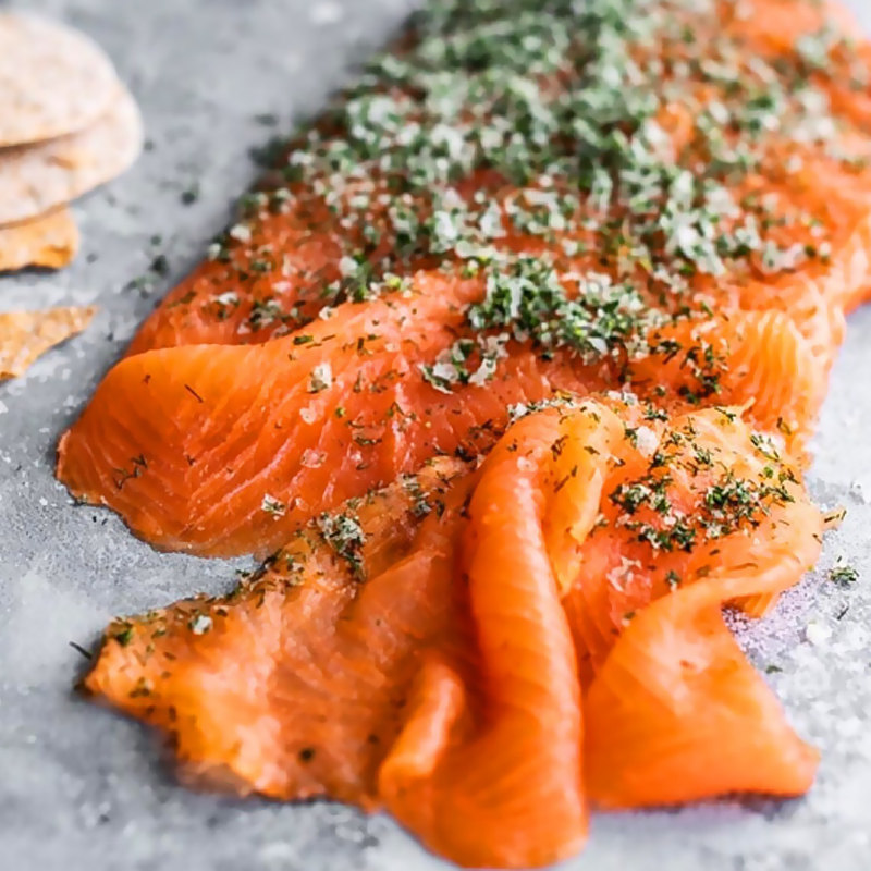 即食海鲜熟食腌制烟熏新鲜三文鱼片1kg日式料理色拉食材顺丰包邮