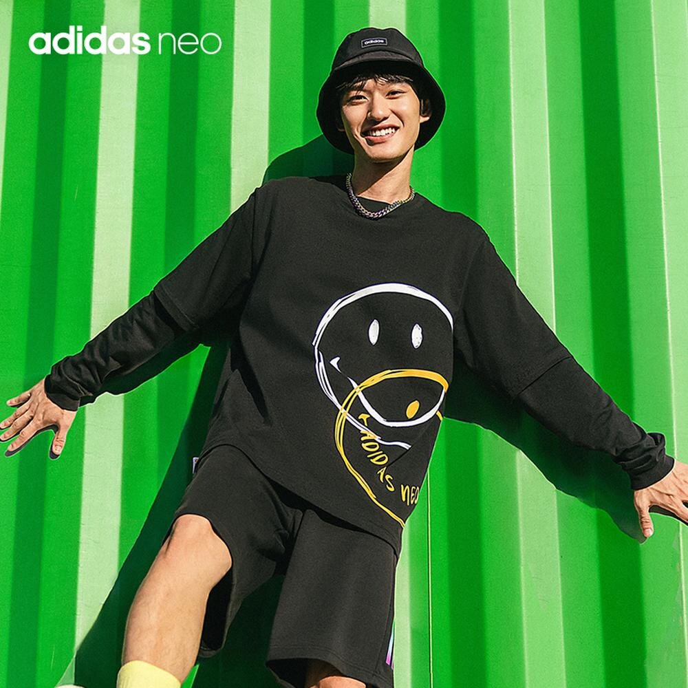 adidas阿迪达斯官网neo smiley笑脸联名男女装运动短袖t恤h61984
