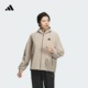 休闲都市通勤风宽松梭织连帽夹克外套女春季adidas阿迪达斯轻运动
