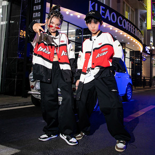少儿街舞潮服秋冬嘻哈棒球服外套装hiphop炸街男女孩童表演出服装