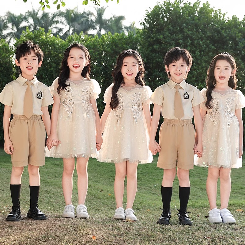 六一儿童合唱演出服女童舞蹈蓬蓬裙男童礼服幼儿园毕业照服装表演