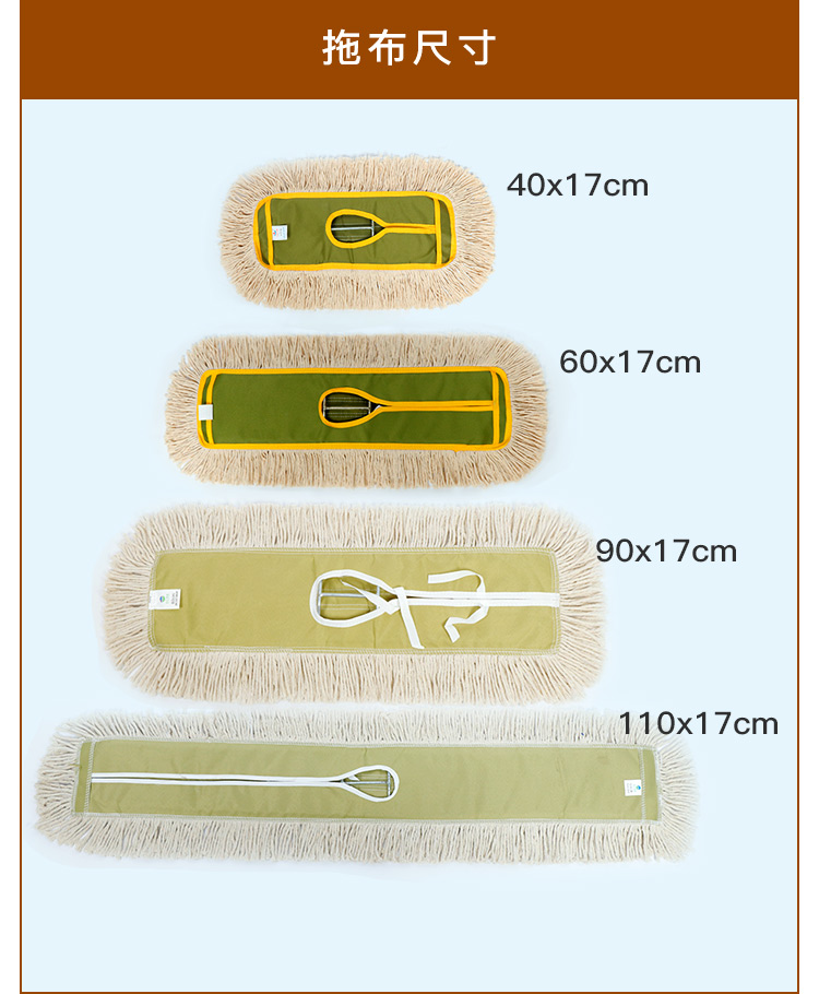 平板拖把替换布尘推头尘推布套拖把头墩布棉线排拖布60 90 110cm