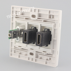 86型HDMI高清数字3.5耳机音频插座 2个直插HDMI高清网线音频面板