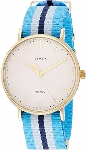 Timex天美时中性金色 白色表盘尼龙表带手表TW2P91000